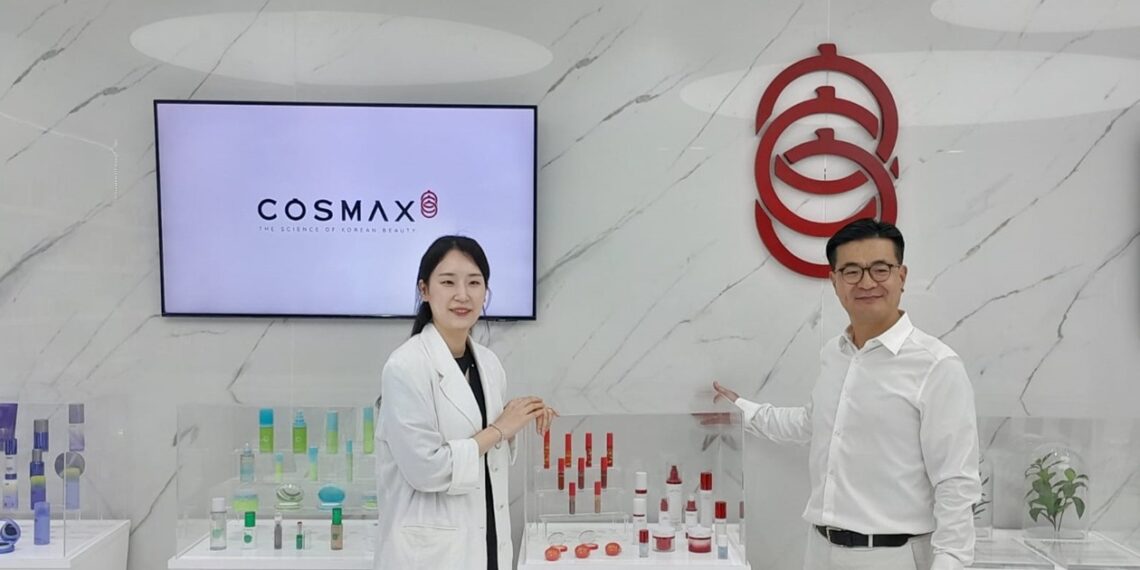 Cheong Min-Kyoung, President Director of Cosmax Indonesia (right), after the media gathering at the Cosmax office. Credit: Haris