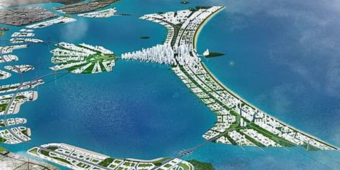 Illustration of giant sea wall. Credit: Ministry of Public Works