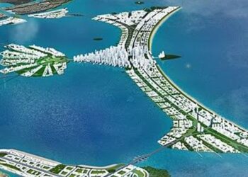 Illustration of giant sea wall. Credit: Ministry of Public Works