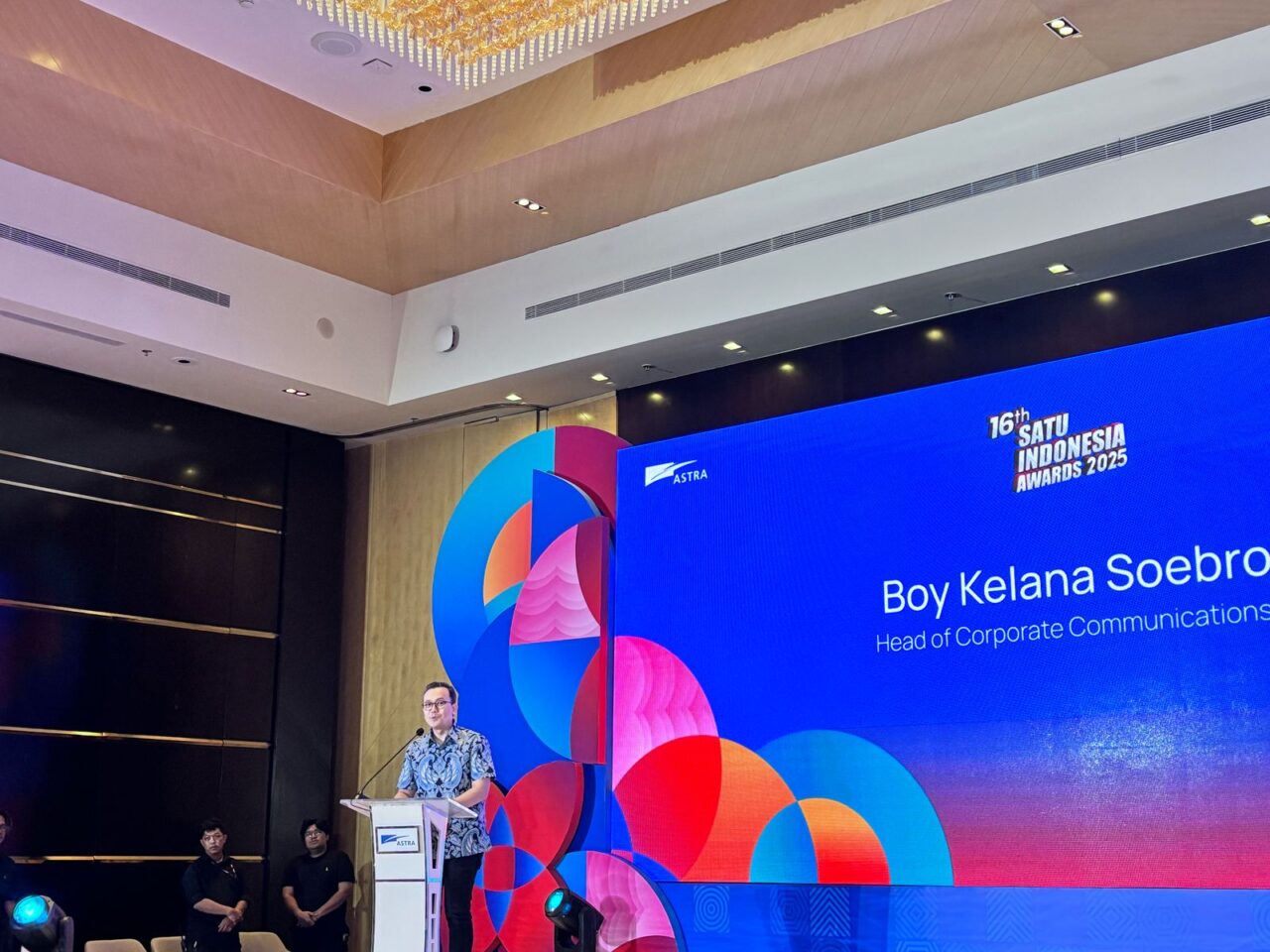 Astra Head of Corporate Communication Boy Kelana Soebroto at Kick Off of the 16th Satu Indonesia Awards 2025. (Credit: Wulan)