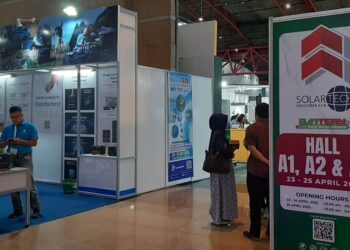 Solartech Indonesia 2025 is held for 3 days at JIExpo Kemayoran, North Jakarta. Credit: Sinta