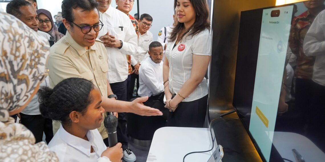 Nezar patria, Vice Minister of Komdigi, in the Opening of Indosat (IOH) AI Center in Papua. (Credit: IOH docs.)